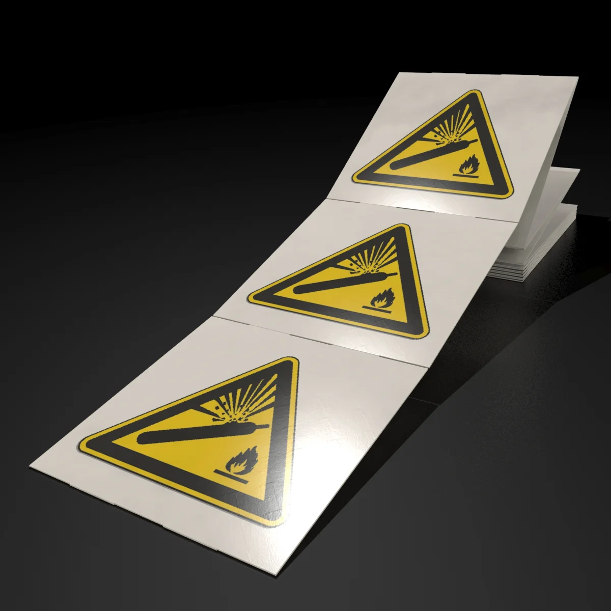 ISO 7010 W029 Sticker - Warning: Pressurized Cylinder