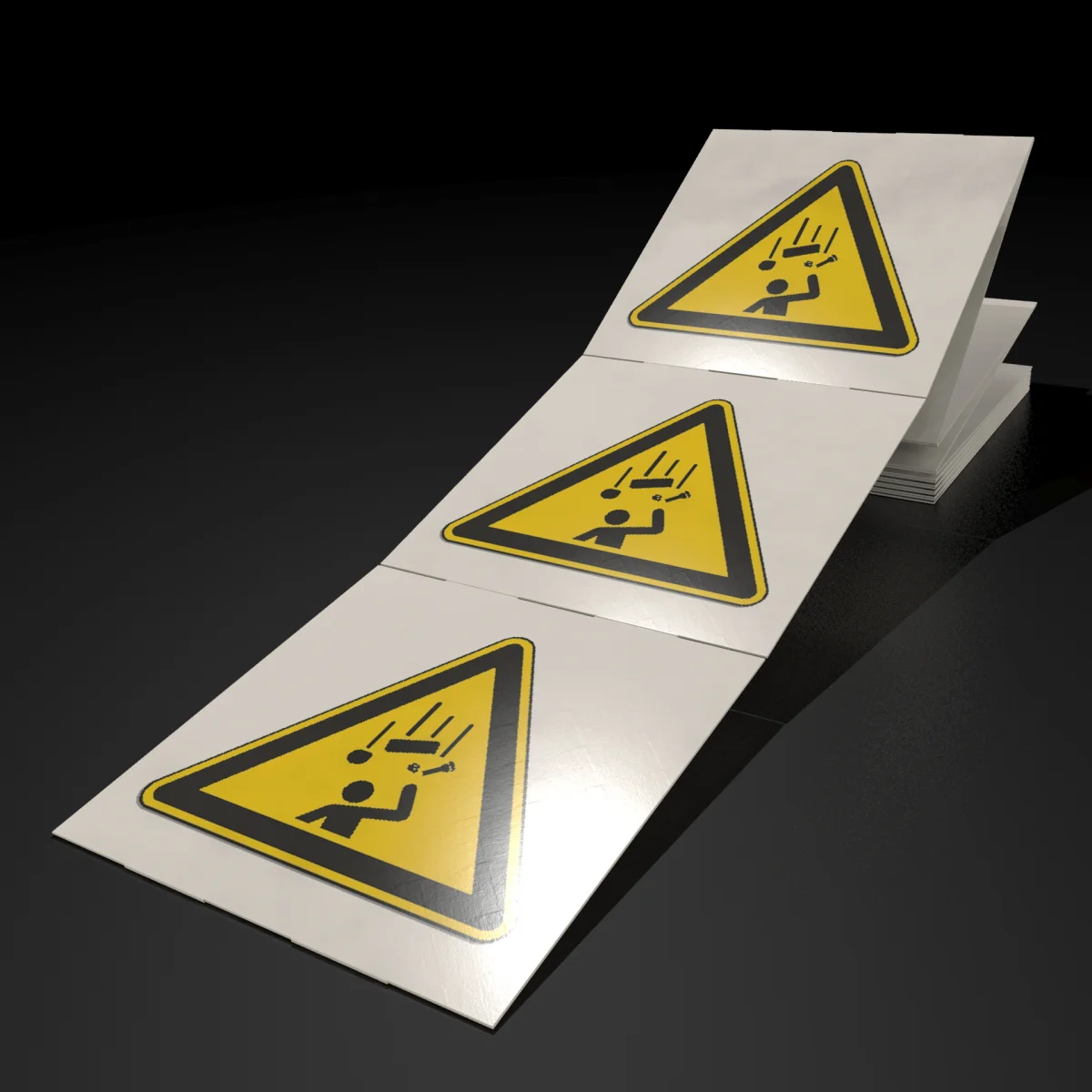 ISO 7010 W035 Sticker - Warning: Falling Objects