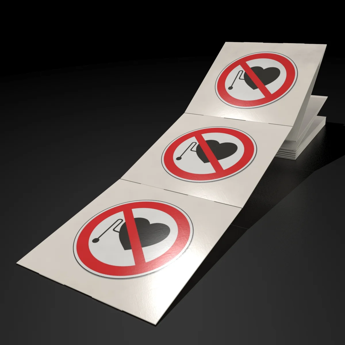 ISO 7010 P007 Sticker - No Access for People with Pacemakers