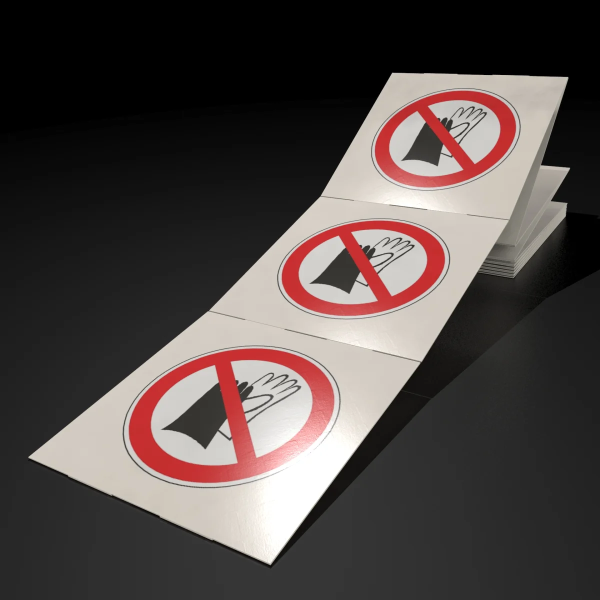 ISO 7010 P028 Sticker - No Gloves