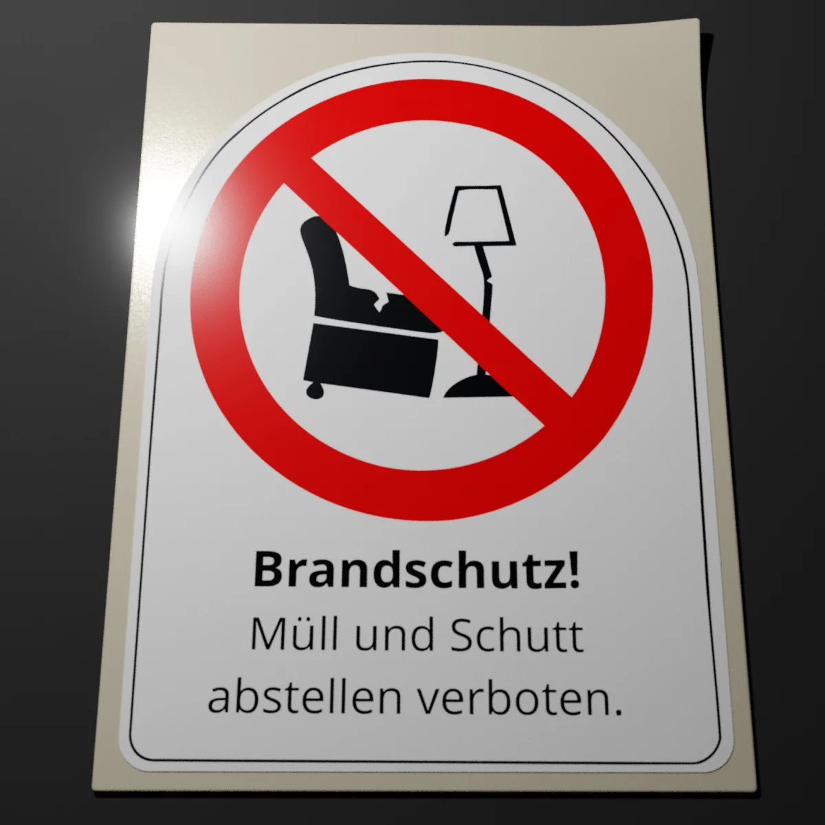 Aufkleber Müll abstellen verboten