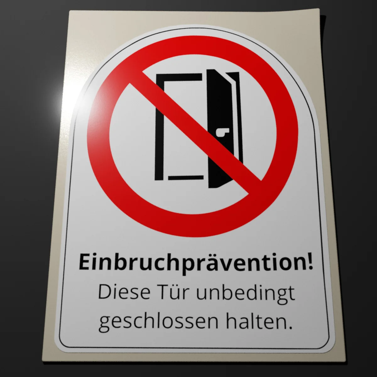 Aufkleber Tür geschlossen halten