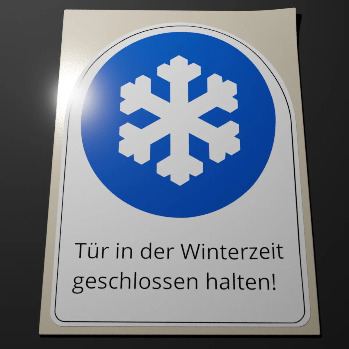 Aufkleber Tür in der Winterzeit geschlossen halten