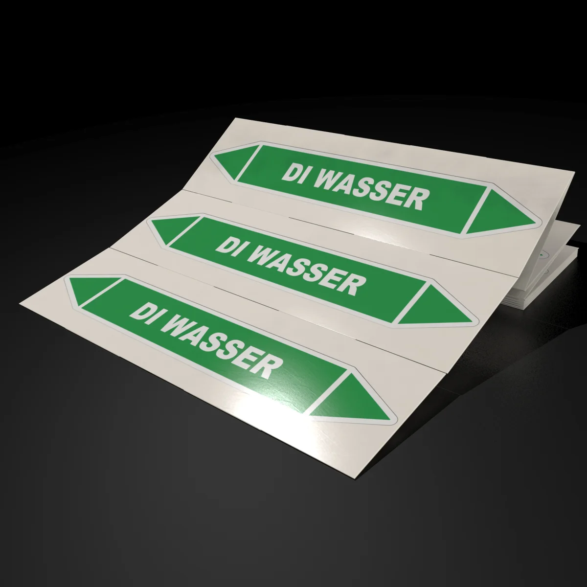 Rohrleitungsaufkleber DI Wasser | Leitungskennzeichnung
