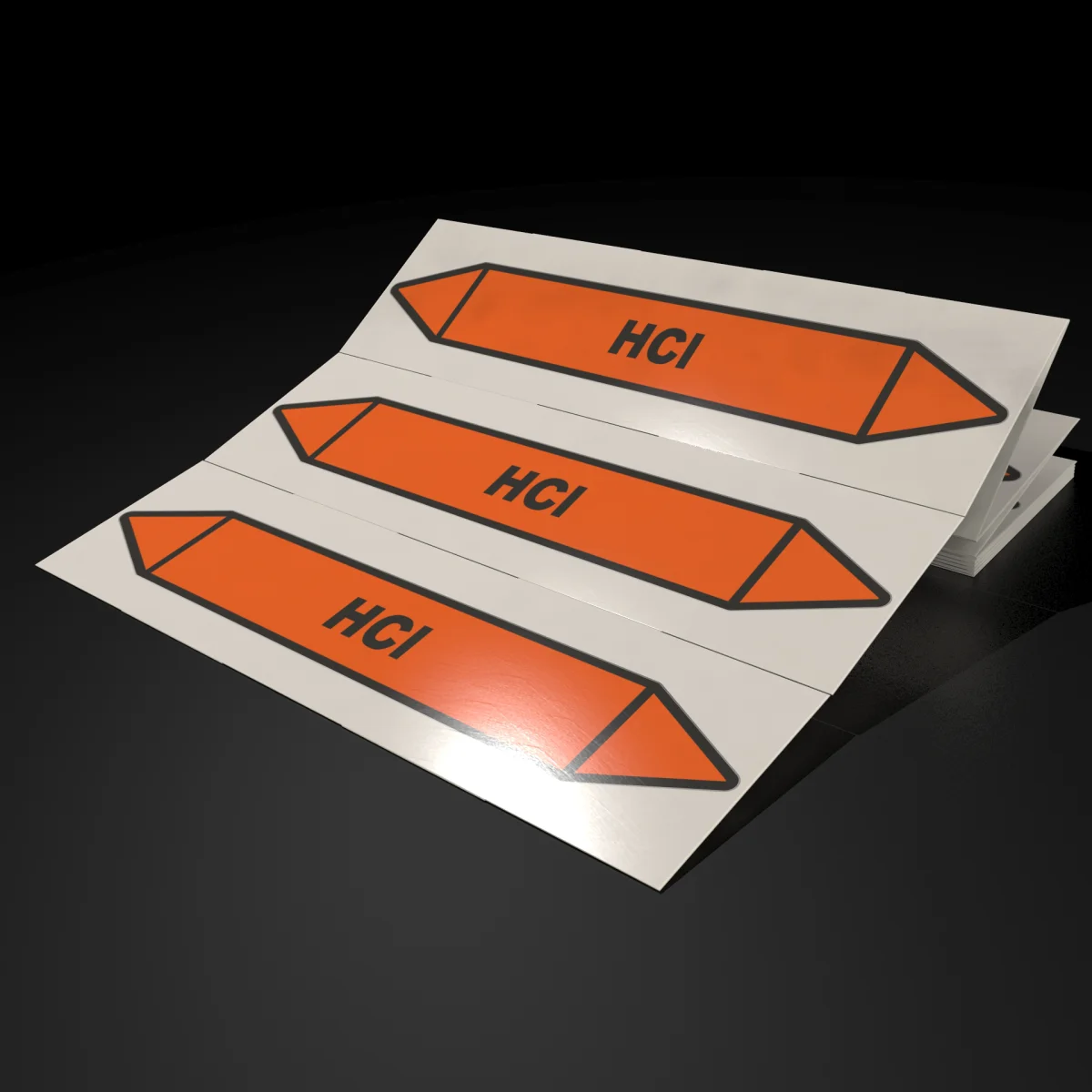 Rohrleitungsaufkleber HCl | Leitungskennzeichnung