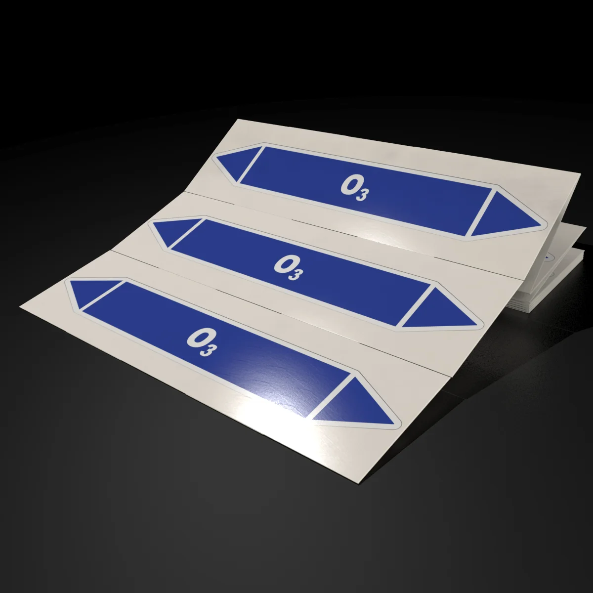 Rohrleitungsaufkleber O₃ | Leitungskennzeichnun