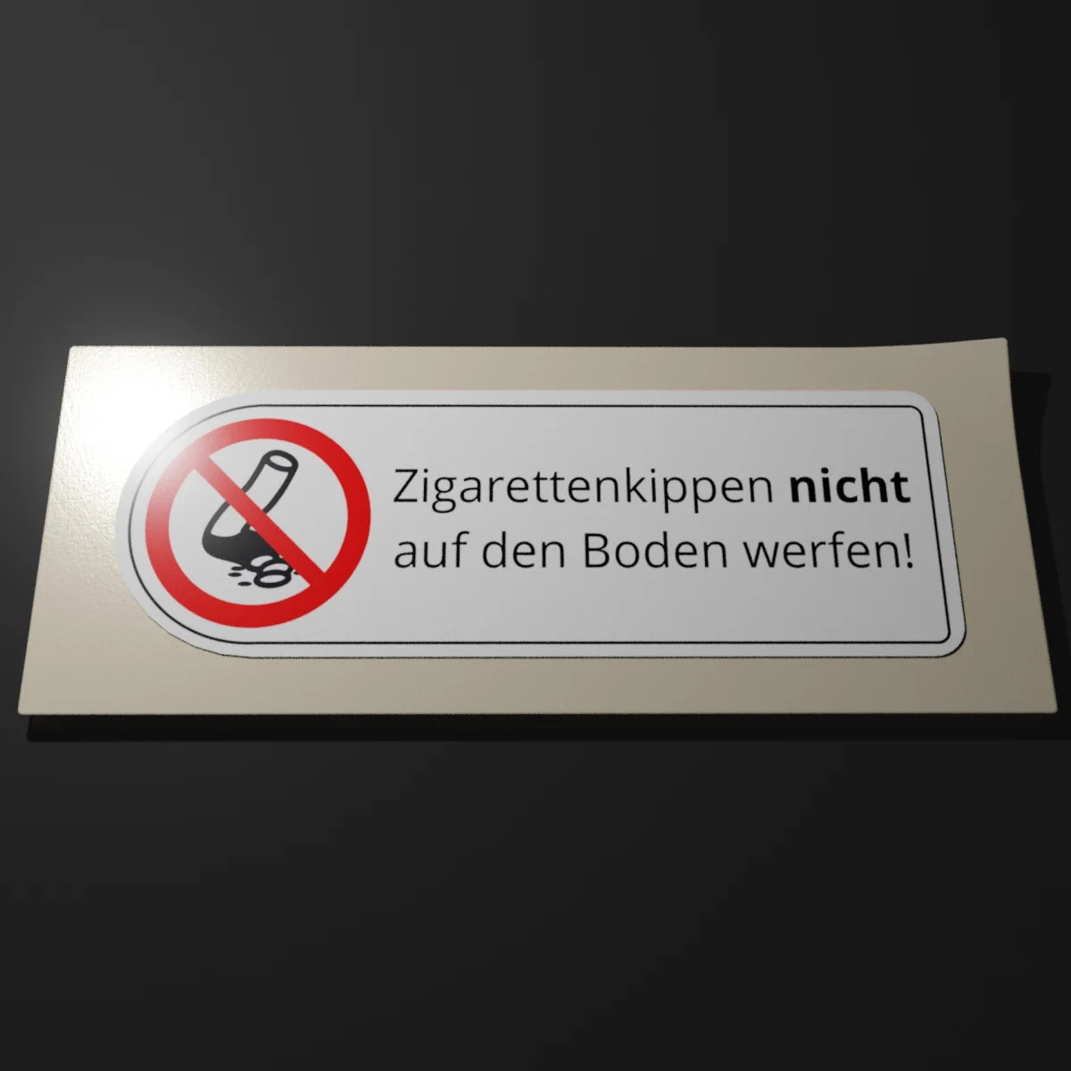 Aufkleber Zigarettenkippen nicht auf den Boden werfen