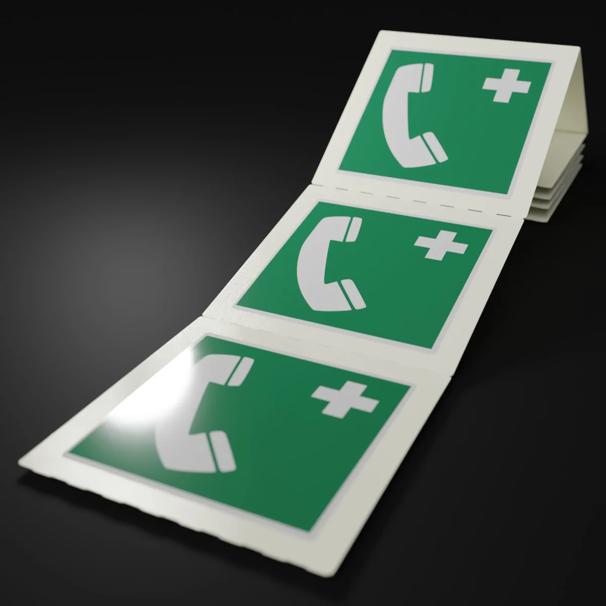 Notruftelefon Aufkleber | Sicherheitskennzeichen ISO 7010