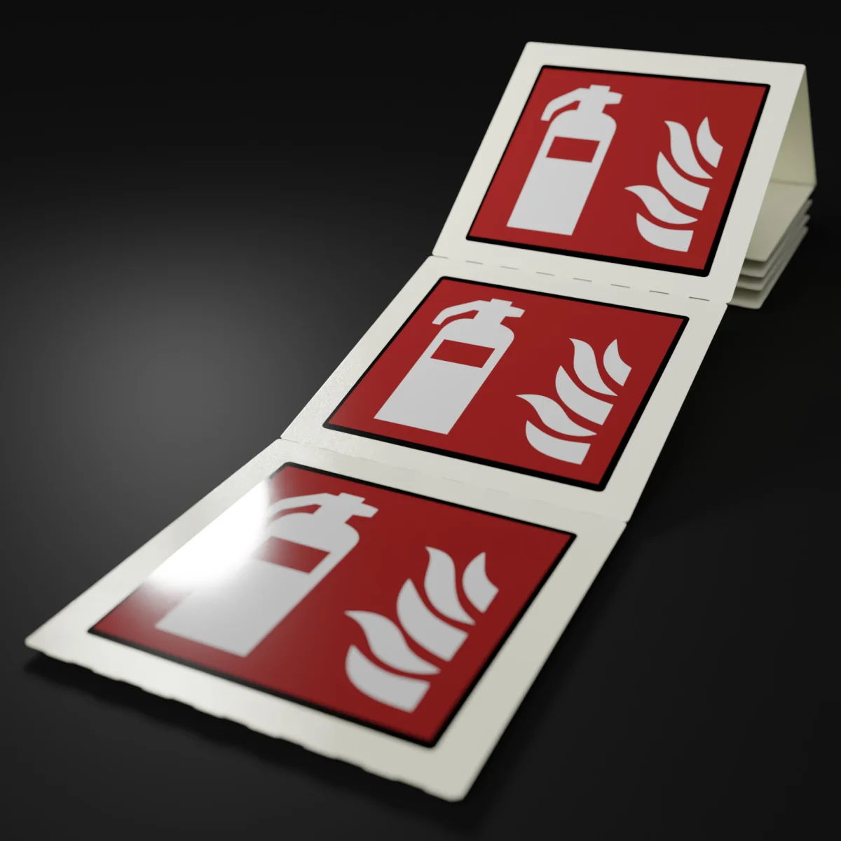 Brandschutzzeichen mit Symbol eines Feuerlöschers gemäß ISO 7010.