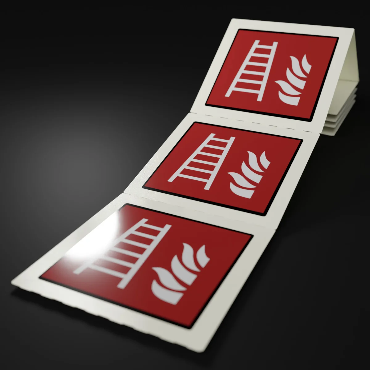 Brandschutzzeichen Feuerleiter zur Kennzeichnung von Fluchtwegen im Ernstfall.